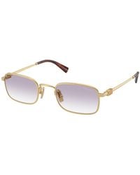 Miu Miu - Mu A53S 5Ak04O Sunglasses Metal Grigio Squared Normal Shaded - Lyst