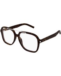 Saint Laurent - Sl 545 Opt 002 Optical Frames Acetate Transparent Squared - Lyst