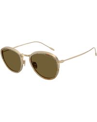 Giorgio Armani - Ar6068 630073 Sunglasses Metal Round Normal - Lyst