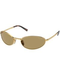 Prada - Pr A59S 5Ak70G Sunglasses Steel Round Normal - Lyst