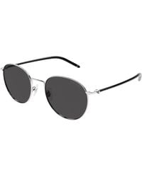 Montblanc - Mb0343Sa 001 Sunglasses Metal Round - Lyst