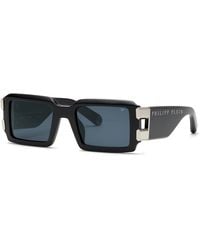 Philipp Plein - Spp129M Plein Eagle 700 Sunglasses Acetate Smoke Squared Normal - Lyst