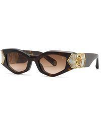 Philipp Plein - Spp136M Plein Hera 722 Sunglasses Acetate Geometric Normal Shaded - Lyst