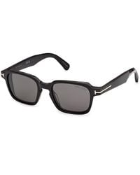 Tom Ford - Ft1359 Ezra-02 01A Sunglasses Acetate Smoke Squared Normal - Lyst