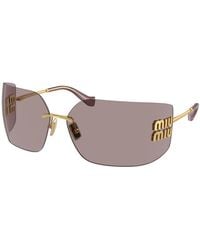 Miu Miu - Mu 54Ys 5Ak06I Sunglasses Metal Geometric Normal - Lyst