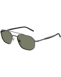 Montblanc - Mb0481S 003 Sunglasses Metal Pilot - Lyst