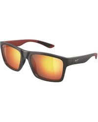 Maui Jim - Mj0897S 005 Occhiali Da Sole Iniettato Rosso Squadrata - Lyst