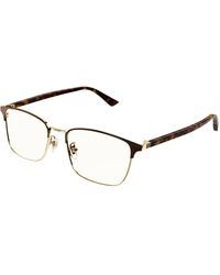 Gucci - Gg1124Oa 001 Optical Frames Metal Squared - Lyst
