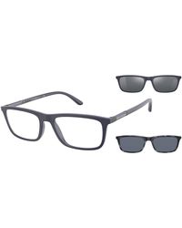 Emporio Armani - Ea4160 50881W Sunglasses Injected Transparent Squared Normal Clip-On - Lyst