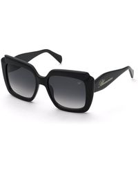 Blumarine - Sbm889 700 Sunglasses Acetate Smoke Squared Normal Nuanced - Lyst
