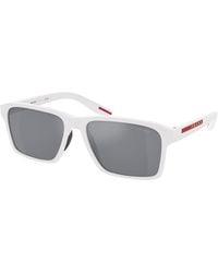 Prada Linea Rossa - Ps 05Ys Twk40A Sunglasses Injected Light Squared Mirrored Mirror - Lyst