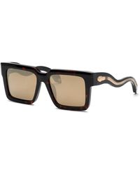 Roberto Cavalli - Src055 743G Sunglasses Acetate Squared Normal Mirror - Lyst