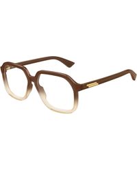 Bottega Veneta - Bv1329O 006 Optical Frames Acetate Transparent Squared - Lyst