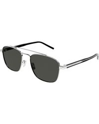 Saint Laurent - Sl 665 002 Sunglasses Metal Pilot - Lyst