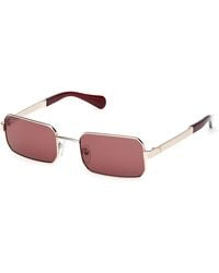 MAX&Co. - Mo0140 32S Sunglasses Metal Bordeaux Squared Normal - Lyst