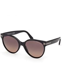 Tom Ford - Ft1311 Tallulah-02 01T Sunglasses Acetate Bordeaux Round Normal - Lyst