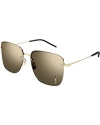 Saint Laurent - Sl 312 M 006 Sunglasses Metal Squared Flash - Lyst