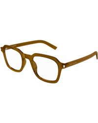 Saint Laurent - Sl 715 Slim Opt 005 Optical Frames Acetate Transparent Squared - Lyst