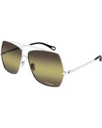 Chloé - Ch0278S 004 Sunglasses Metal Squared - Lyst