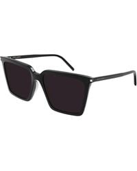 Saint Laurent - Sl 474 001 Sunglasses Acetate Squared Normal - Lyst