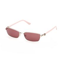 Guess - Gu00290 32S Sunglasses Metal Bordeaux Squared Normal - Lyst
