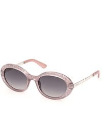 Guess - Gu00355 72B Sunglasses Injected Smoke Round Normal - Lyst