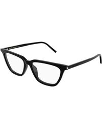Saint Laurent - Sl 889 Sulpice Thin Opt 001 Optical Frames Acetate Transparent Cat Eye - Lyst