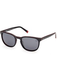 Timberland - Tb00074 01D Sunglasses Acetate Smoke Round Polarized - Lyst