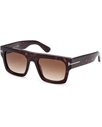 Tom Ford - Ft0711 Fausto 52F Sunglasses Acetate Squared Normal Shaded - Lyst