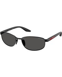 Prada Linea Rossa - Ps B53S 1Ab08Z Sunglasses Metal Round Normal - Lyst