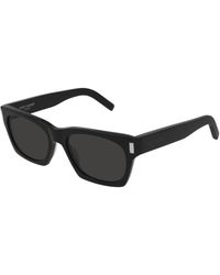 Saint Laurent - Sl 402 001 Sunglasses Acetate Squared Normal - Lyst