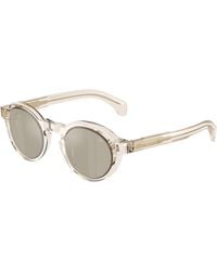 Moncler - Me6012 Aurone 30035A Sunglasses Acetate Round Normal Mirrored - Lyst