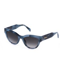 Blumarine - Sbm866 06Dq Sunglasses Acetate Smoke Butterfly Normal Shaded - Lyst