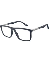 Emporio Armani - Ea3221 5001 Optical Frames Injected Transparent Squared Normal - Lyst