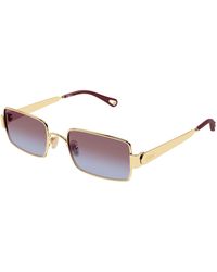Chloé - Ch0354S 004 Sunglasses Metal Squared - Lyst