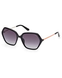 Guess - Gu00134 01B Sunglasses Injected Smoke Geometric Normal - Lyst