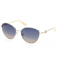 Guess - Gu00284 32W Sunglasses Metal Round Normal - Lyst