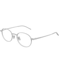Bottega Veneta - Bv1426Oa 002 Optical Frames Titanium Transparent Round - Lyst
