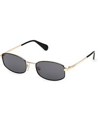 MAX&Co. - Mo0135 01A Sunglasses Metal Smoke Round Normal - Lyst