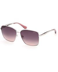 Guess - Gu00308 10B Sunglasses Metal Smoke Squared Normal - Lyst