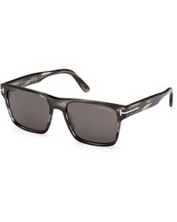 Tom Ford - Ft1205 Calder 56A Sunglasses Acetate Smoke Squared Normal - Lyst
