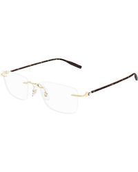 Montblanc - Mb0431O 002 Optical Frames Metal Transparent Squared - Lyst