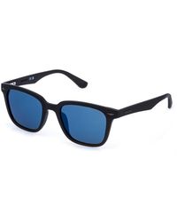 Police - Sple01 Gator 1 U28B Sunglasses Injected Smoke Squared Polarized Mirrored - Lyst