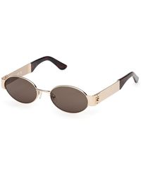 Guess - Gu00262 32A Sunglasses Metal Smoke Round Normal - Lyst