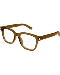 Saint Laurent - Sl 711 Opt 004 Optical Frames Acetate Transparent Squared - Lyst