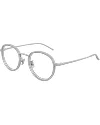Bottega Veneta - Bv1428Oa 004 Optical Frames Titanium Transparent Round - Lyst