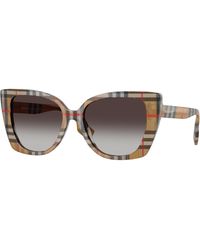 Burberry - Be4393 Meryl 39448G Sunglasses Acetate Cat Eye Normal Nuanced - Lyst