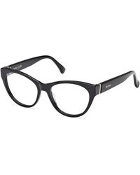 Max Mara - Mm5205 001 Optical Frames Acetate Round Normal - Lyst