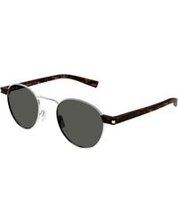 Saint Laurent - Sl 707 001 Sunglasses Metal Round - Lyst