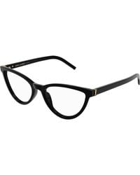 Saint Laurent - Sl M164 002 Optical Frames Acetate Transparent Cat Eye Antiriflesso - Lyst